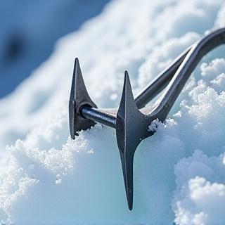 Nahaufnahme von Steigeisenzacken aus GRAT-GRIP™ Legierung